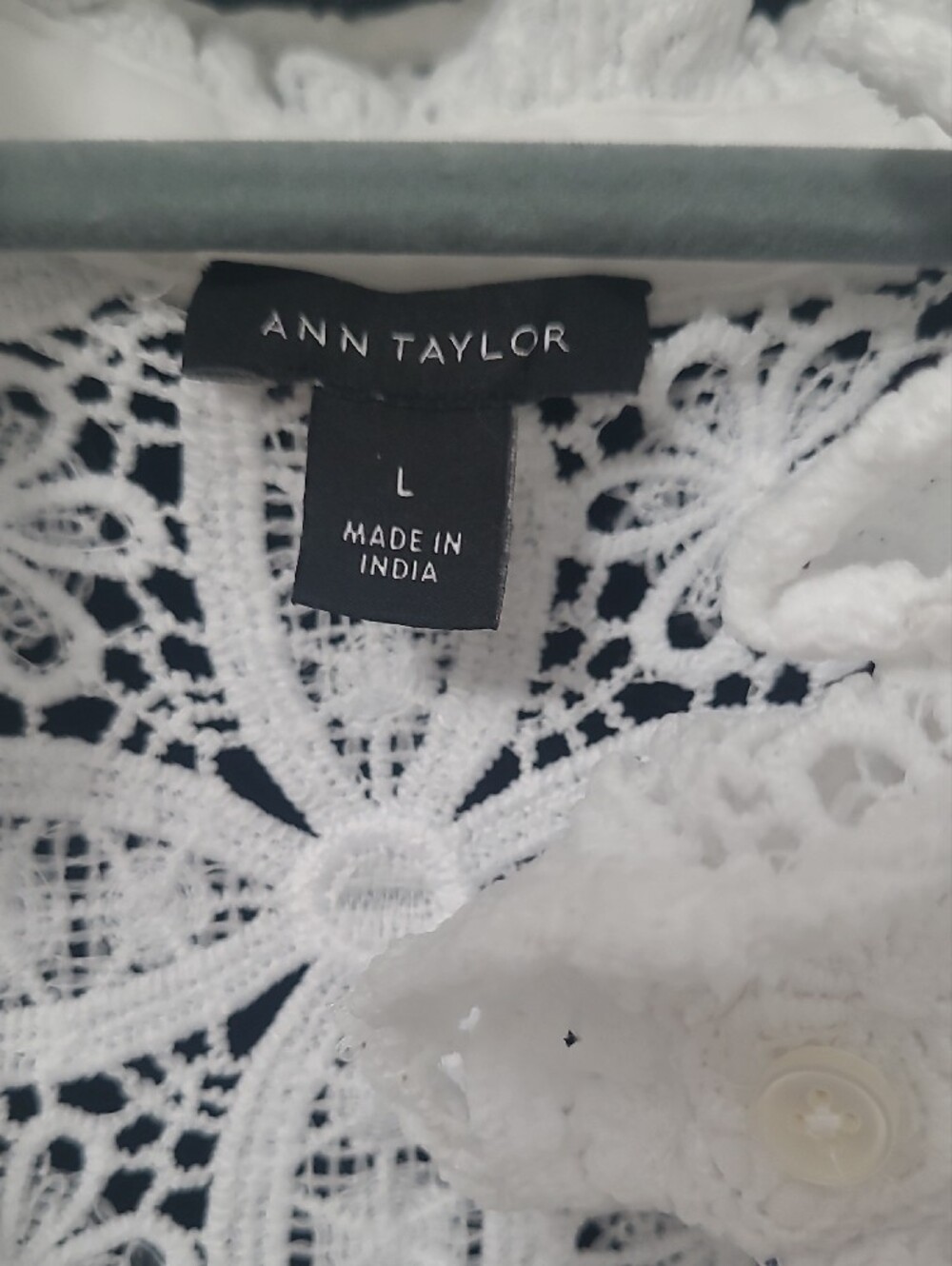 Ann Taylor Ruffle Collar Lace Blouse - Picture 4 of 14